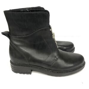 Chelsea Crew black zipper combat ankle boots
